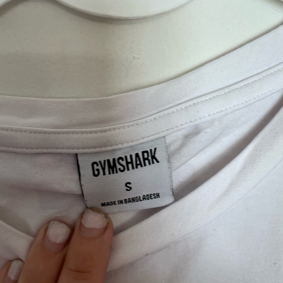 Gymshark White Crop Top Size small purple design on back - Picture 2 of 3